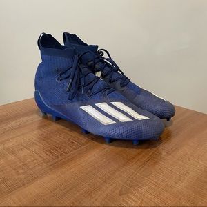 Adidas Adizero Primeknit Blue Athletic Cleats Shoe